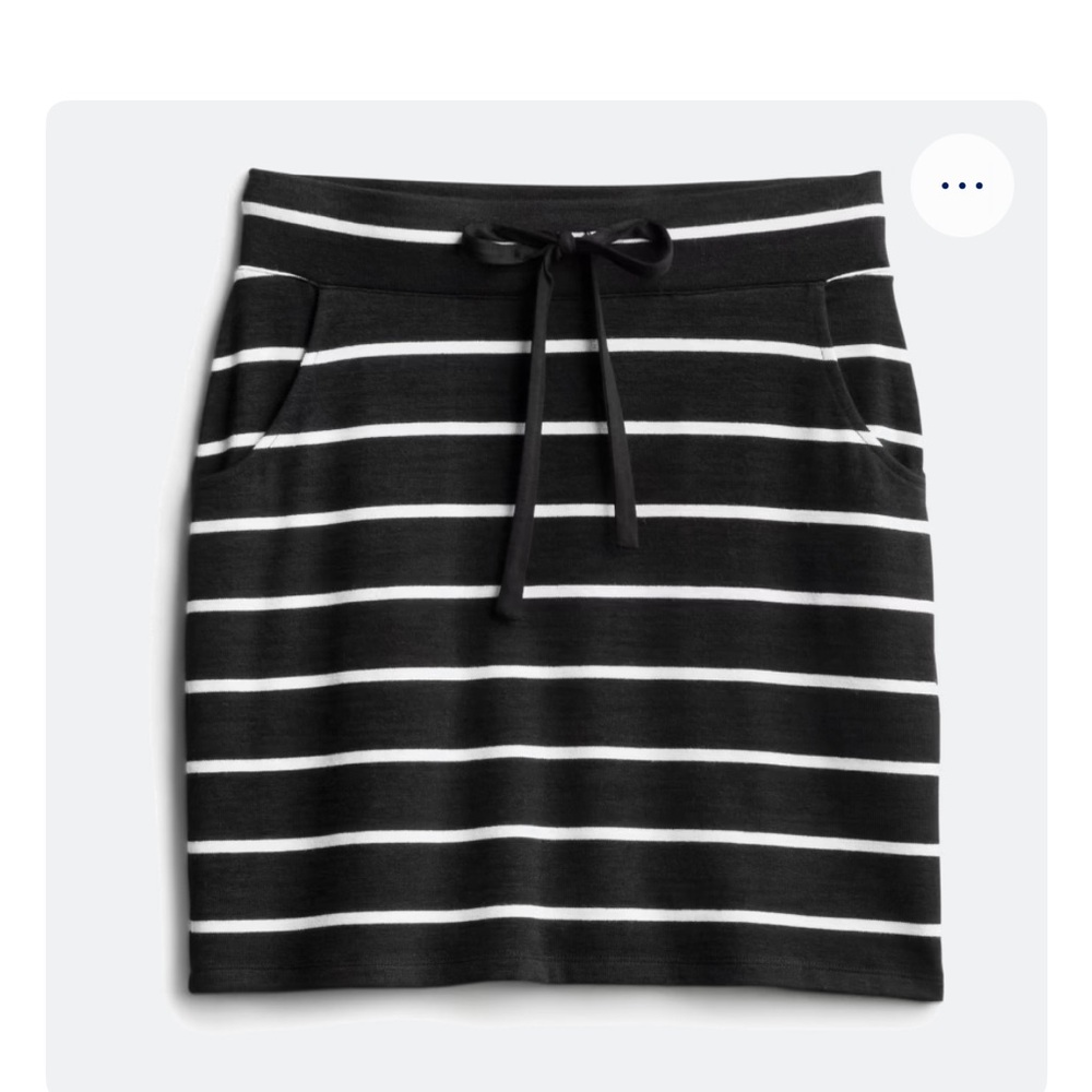Market & Spruce Black and White Striped Knit Mini Skirt Size XL
